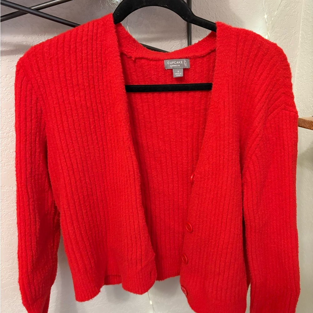 Red Women's Cardigan